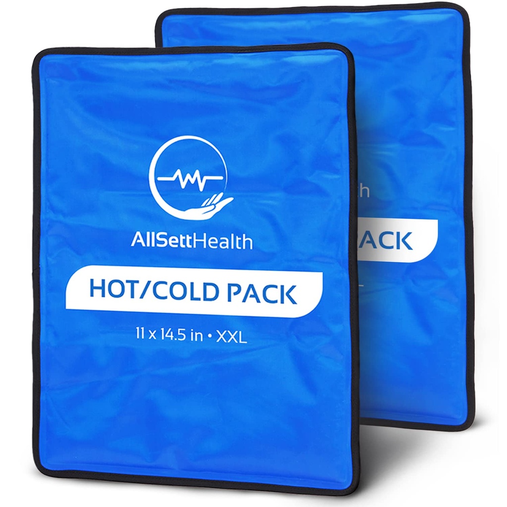"x 14.5" - 2 Pack XL 124; Hot & Cold Pack for Back Pack Relief, Flexible When Frozen Compress for Back, Luce, and Shoulder Injuries