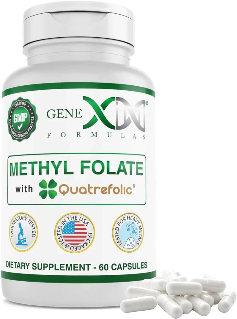 GENEX Methyl Futing with Quatrefolic ® 1360 mcg DFE (60 Kapsul) Bio- Active Forge - 5- Methyltetrahydrofolat 126; Vegan, Gluten Free, Ness-GMO (Supply 60 Hari)