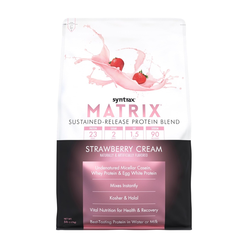 Syntrax Nutrection Matrix - Sustained- Demonition Blend, Strawberry Cream 5 lbs.
