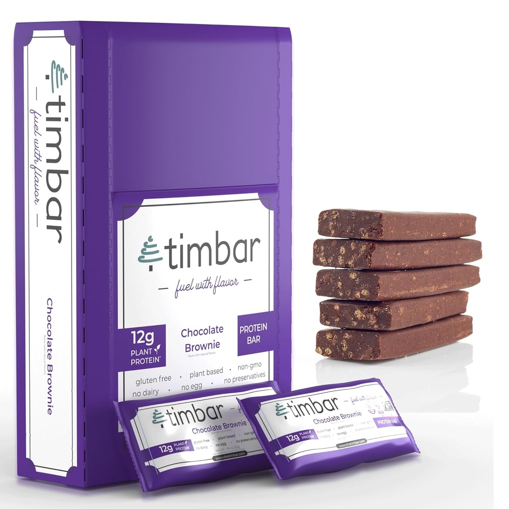 Timbar Protein Bars 12 Pack 124; 12g Protein & 9g PLT