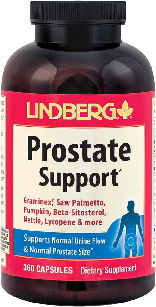 Lindberg Prostate Dukung * - dengan Graminex, Saw Palmetto, Pumpkin, Beta- Sitosterol, Nettle, Lycopene dan More (360 Kapsul)