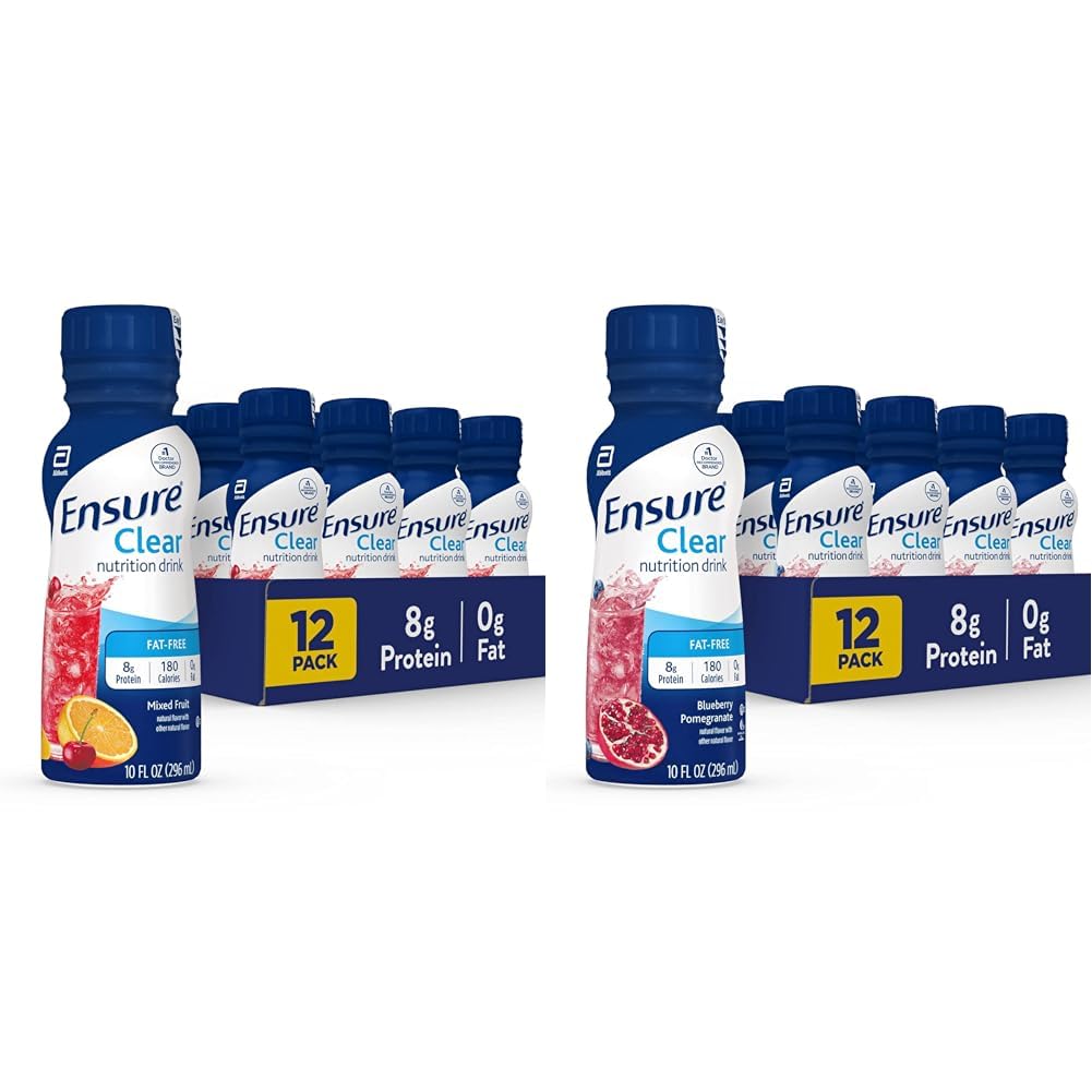 Pastikan minuman Nutrition Clear, 0g Fat, Protein 8g, Campuran Buah & Blueberry Prenciate Flavors, 10 Fl Oz, Paket 12