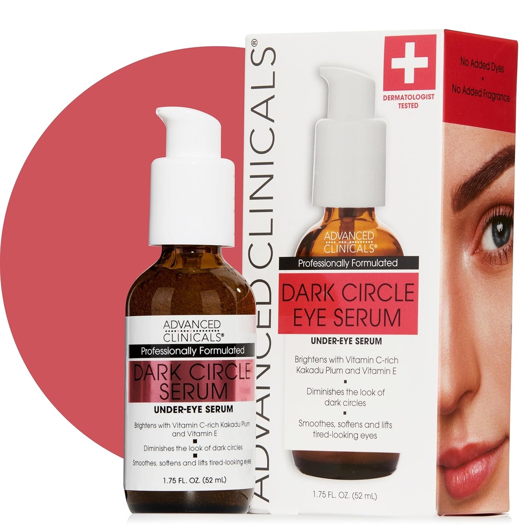 Clinicals Dark Circle Caffeine Under Eye Serum Untuk Face With Hyaluronic Acirazer + Peptides 124; Brightening Vitamin C Serum Membantu Imporve Look Of Puffy Eye & Fine Lines, 1.75 Fl Oz