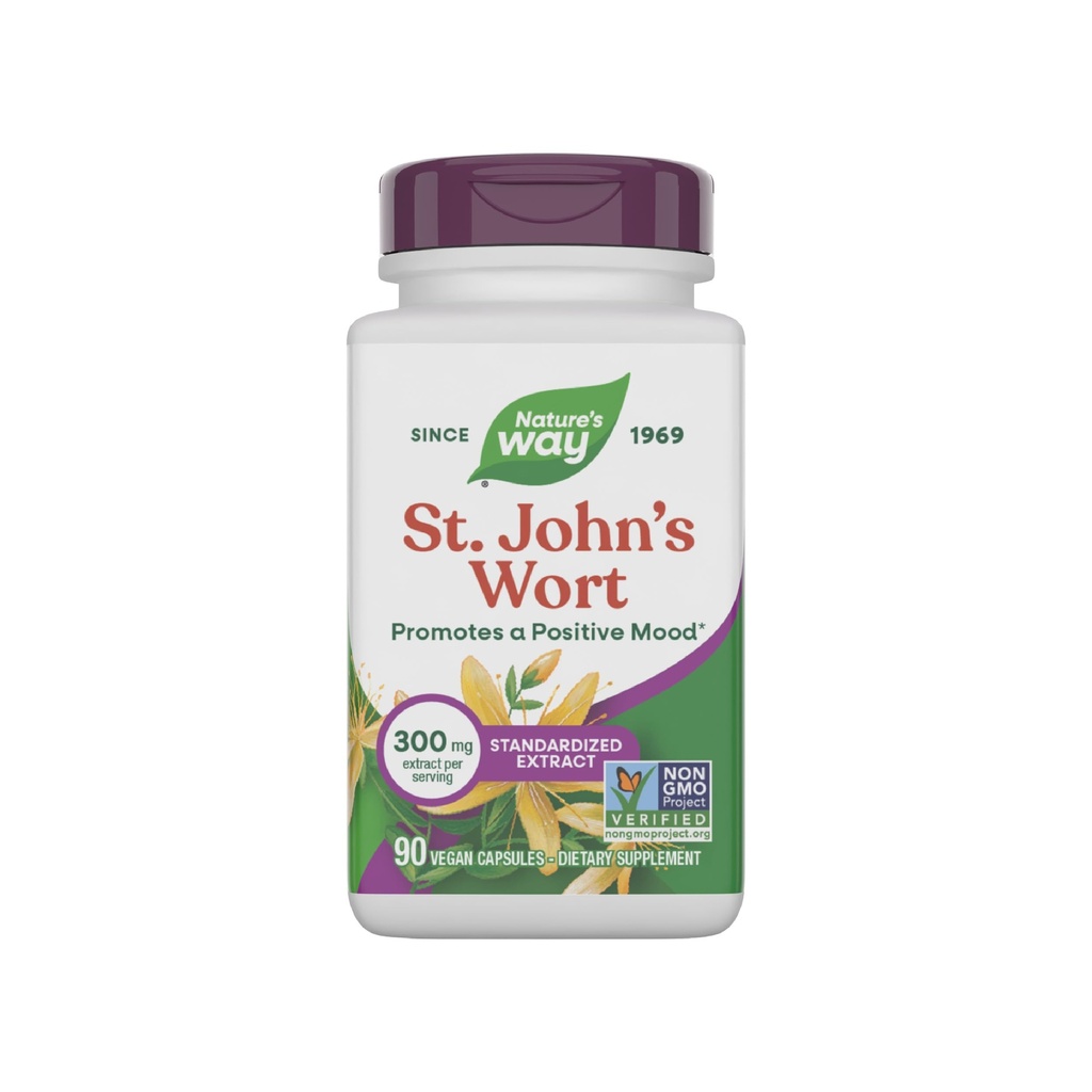 Nature 's Way St. John' s Welt Premium Extract Promotes Positive Outlook * Non- GMO 90 Capsules