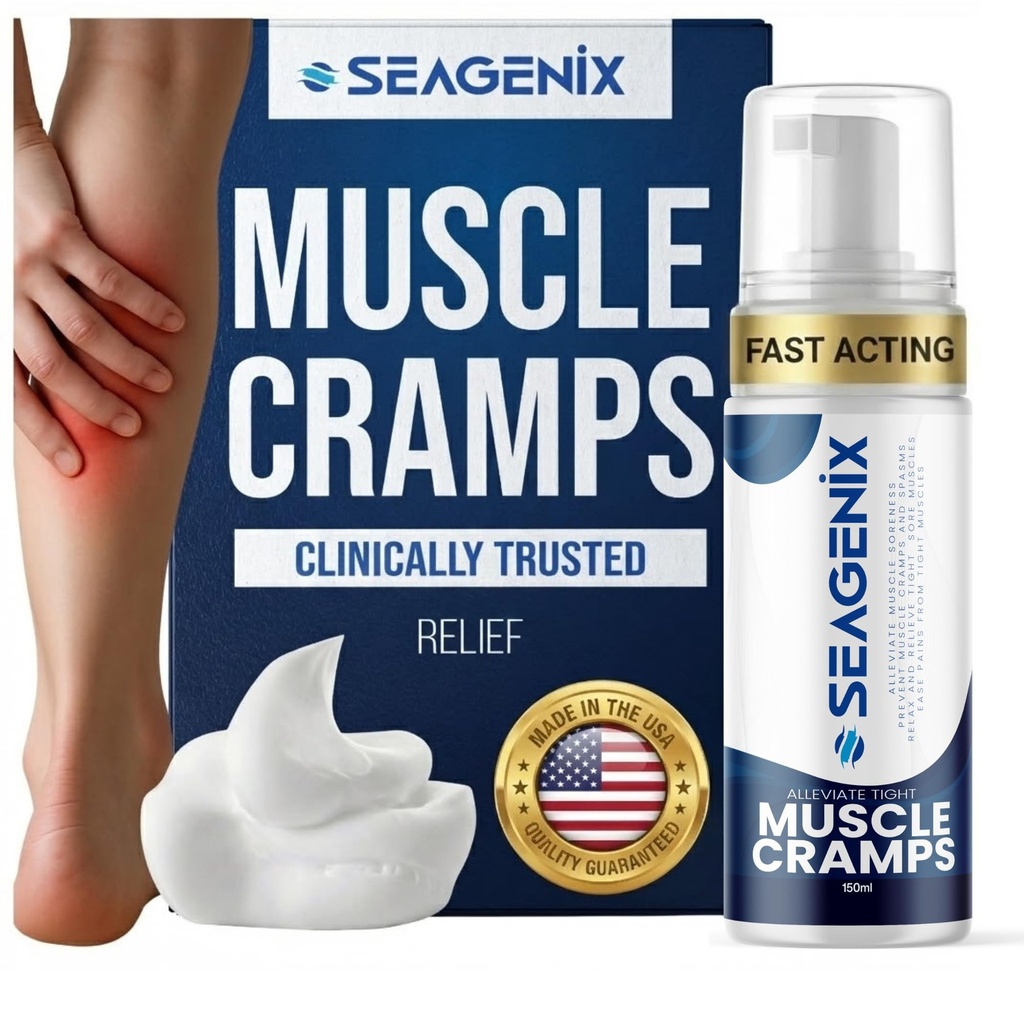 Relief for Muscle Cramps Foam - Fast- Acting for Spasms and Leg Soreness - Magnesium Sulfate - Stop Cramps Prevent - All Natural Rehab Recovery - Legs, Calves, Neck, Back, Joint Pain Relief