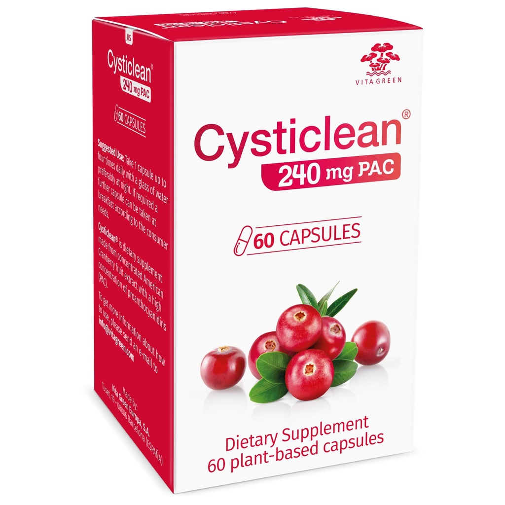 Cysticlean Cranberry PAC Suplement - 240 mg PAC, Sugar- Free - Urinary Trakt Infeksi - Pil Cranberry Efektif untuk Cystitial & Interstitial Cystitis Relief