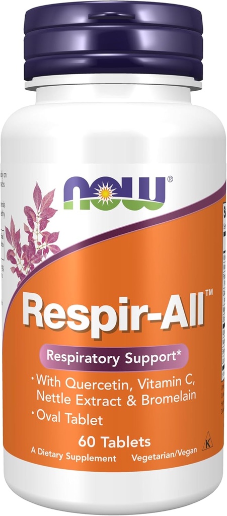 Suplemen SEKARANG, Respill ™ dengan Quercetin, Vitamin C, Nettle Extract dan Bromelain, Dukungan Repiratory *, 60 Tablet