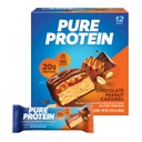 Murni Protein Bars, Protein Tinggi, Makanan Nutrisi untuk Mendukung Energi, Gula Rendah, Gluten Bebas, Chocolate Peanut Caramel, 1.76oz, 12 Cacah (Paket 1) (Packing May Wary)