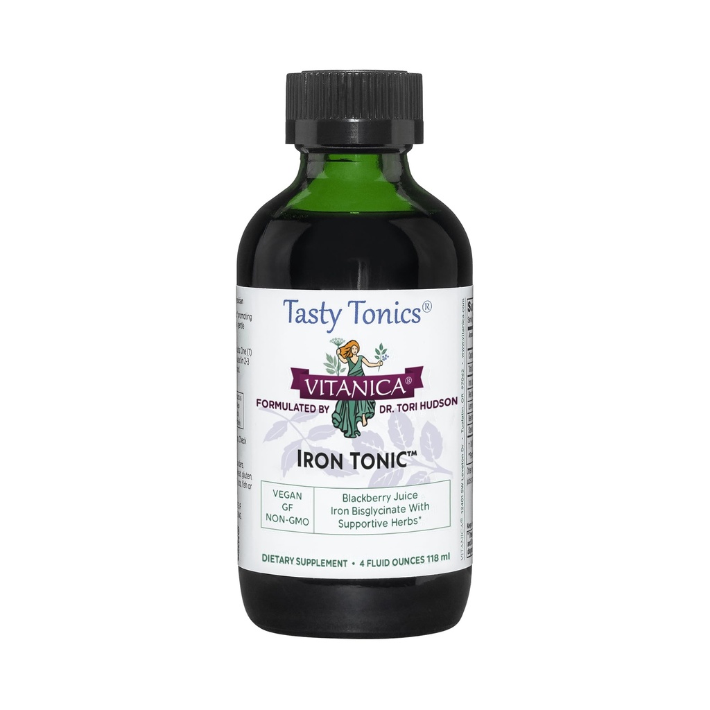 Vitanica Iron Tonic, Liquid Iron Suplemen, Red Blood Cell Support, Vegan, 4 Ounce