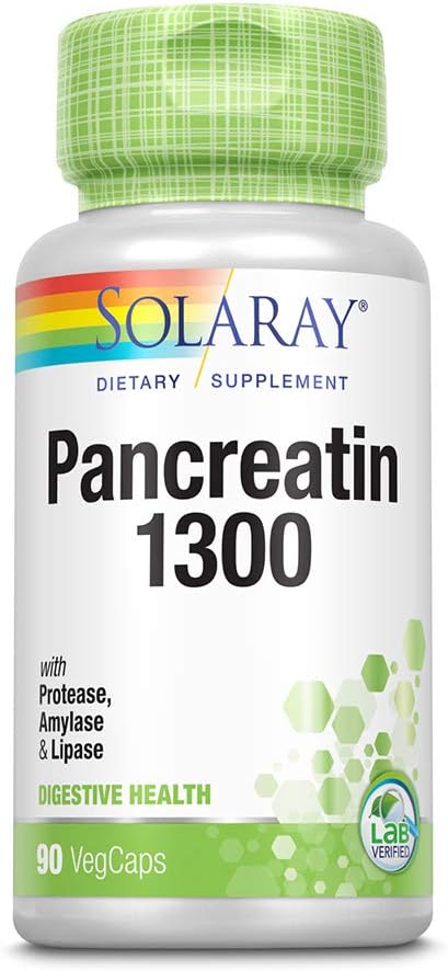 Pankretin 1300 Solaray 90 Caps, 2 Pack