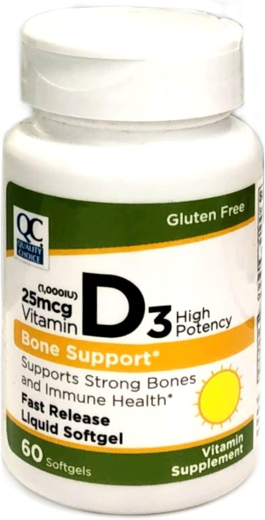 Potensi Tinggi Kualitas Kualitas Kualitas Kualitas Vitamin D3 Bone Dukungan dan Kesehatan Imune, Mudah untuk SwySoftgel Tambahan Vitamin 60 Count Botle