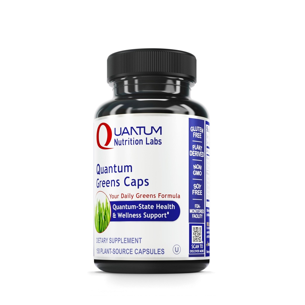 "Quantum Nutrition Labs Greens Capsules" - "Super Greens Capsules, Greens Suplemen", "Superfood Blend for Wellness", "Organic Veggie Pills with Kale, Leafy Greens, Alfalfa" - 150 Vegetarian Capsules
