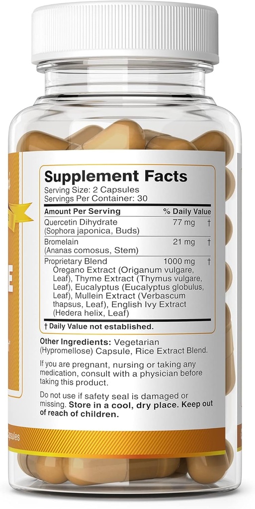 Suplemen Bernafas Bernard Jensen: Promotes Respiratory Sinus & Lungs Properti Kesehatan & Wellness 60 Capsules