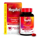 MegaRed Ultra Kekuatan 1000mg Omega- 3 Krill Oil Suplement dengan EPA / DHA, Astaxanthin & Phospholipids, Tidak ada Fish Oil Aftertaste Heart, Brain, Gabungan dan Eye Health, 60 Count Softgels.