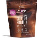 Klik Coffee Protein, Protein & Real Coffee All-inOne, Meal Replacement Nutrition Drink, Mocha Flavor, 23 EscalypVitamin, Espresso Double Shot Coffee, Hot atau Cold, 15.8- Ounce
