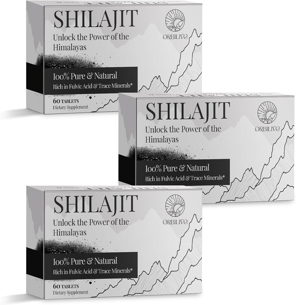 30.000 MG Shilajit Tablet, 100% Shilajit Pure, Himalaya Organik, Shilajit untuk Pria dan Wanita Kaya di Fulvic Acid & 85 + Telusuri Mineral, Suplemen Energi & Sistem Imune, 180 Cacah