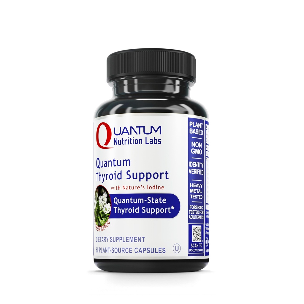 Suplemen Dukungan Quantum QNL Thyroid - Murni Thyroid Dukungan Kompleks - Aids Hormonal Keseimbangan untuk Perempuan & Pria - Vegan Thyroid - Features Iodium - 60 Plant-Source Capsules