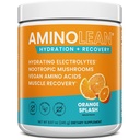 AminoLean Hydrating Electrolite Powder and Recovery Drince with Sea Mineal, Nootropic Mushroom, and Vegan Amino Acids, BCAAs + EAAS for Post Workout Muscle Building, Orange Splash