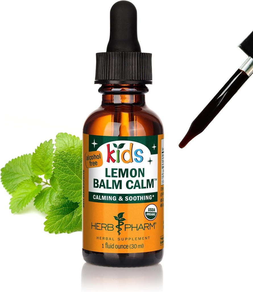 Herb Pharm Kids Disaksikan - Organic Alcohol- Free Lemon Balm Calm Liquid Extract, 1 Ounce (GLKLEMON01)