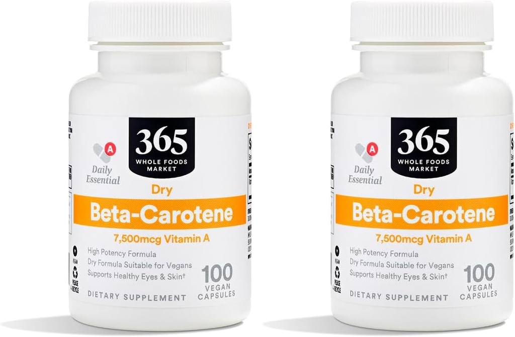 365 oleh Whole Foods Market, Beta Carotene Dry 15000 MCG, 100 Cacah (Paket 2)
