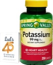 Kaplet Tambahan Diet Jantung Lembah Spring Valley, 99 mg, 250 Count, Potasium Gluconate Bundle dengan 45 Diabetes Lual Decoded