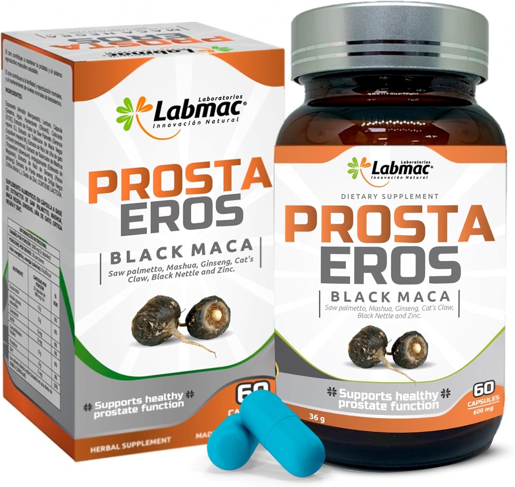 ProstaEros- Prostat Supplemen - 7 Natural Ingredient-- Black Maca, Saw Palmetto, Mashua, Cakar Cat, Gingseg, Black Nettle dan Zinc.
