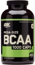 Optimum Nutition Mega- Ukuran BCAA 1000 Caps - 400 Capsules (200 Pelayan)