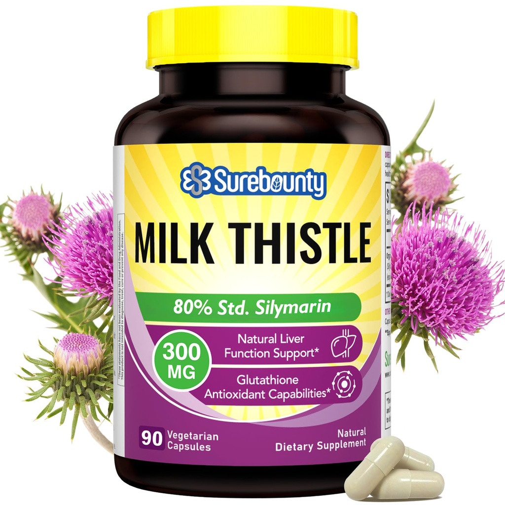 Milk Thistle, Ekstrak Benih Terkonsentrasi, 80% Silymarin, Liver Dukung Detox Cleanse, Suplemen GMO Gendut, Tanpa Gluten & Soy, 90 Vevgie Caps, 3 Bulan Supply