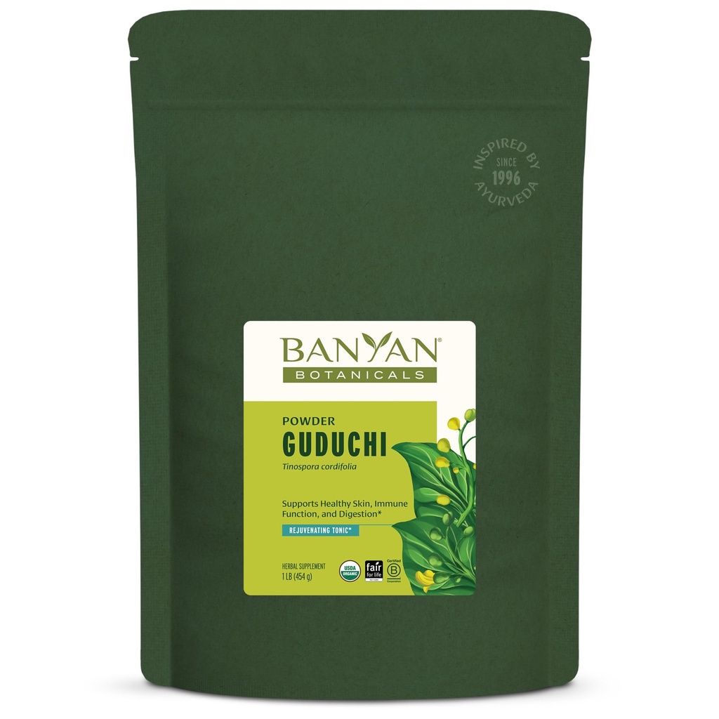 Banyan Botanicals Organic Guduchi Powder - Organic Immune Health Suppplement - for Natural Detox, Balanced Divalry & Healthy Skin * - Non-GMO Supporded Diurned Vegan FFL