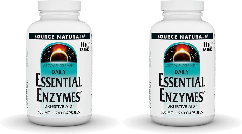 Sumber Enzym 500mg Bio- Dialigned Multiple Enzyme Suplement Herbal Defense for Dibuble, Gas, Constipation & Bloating Relief - Support Immune System - 240 Capsules (Paket 2)