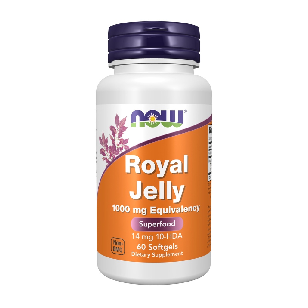 Now Foods Supplemen, Royal Jelly 1000 mg dengan 10-HDA (Hydroxy- D-Decenoic Acid), 60 Softgels