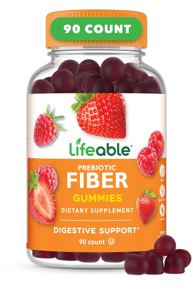 Lifeable Prebiotic Fiber Gummies for Dewasa 124; 5g Tasting Fiber Suplement Gummies: