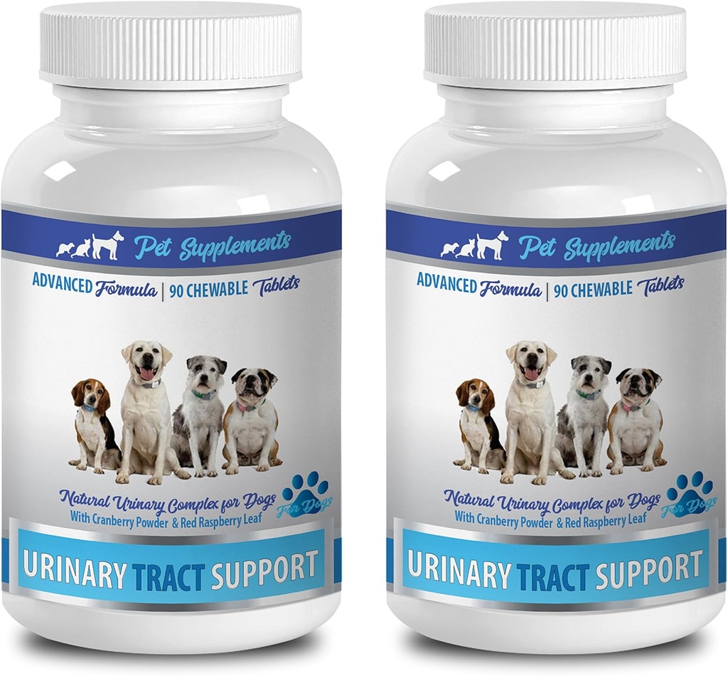 Pengobatan alami urinary dog - DOG URINARY TRAPORT - NATURAL CANGBERRY SOLUTION - BLADDER HEALTH - VET RECOMMENDED - jagung Sutra suplemen untuk anjing - 2 Botol (180 Trets)
