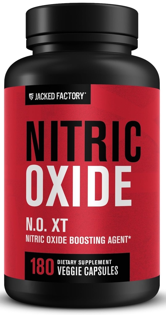 Jacked Factory N.O. XT Nitric Oxide Suplemen untuk Men w / Nitroiginine L Arginine L Citrulline Tambahan untuk Pumps & Vasculity