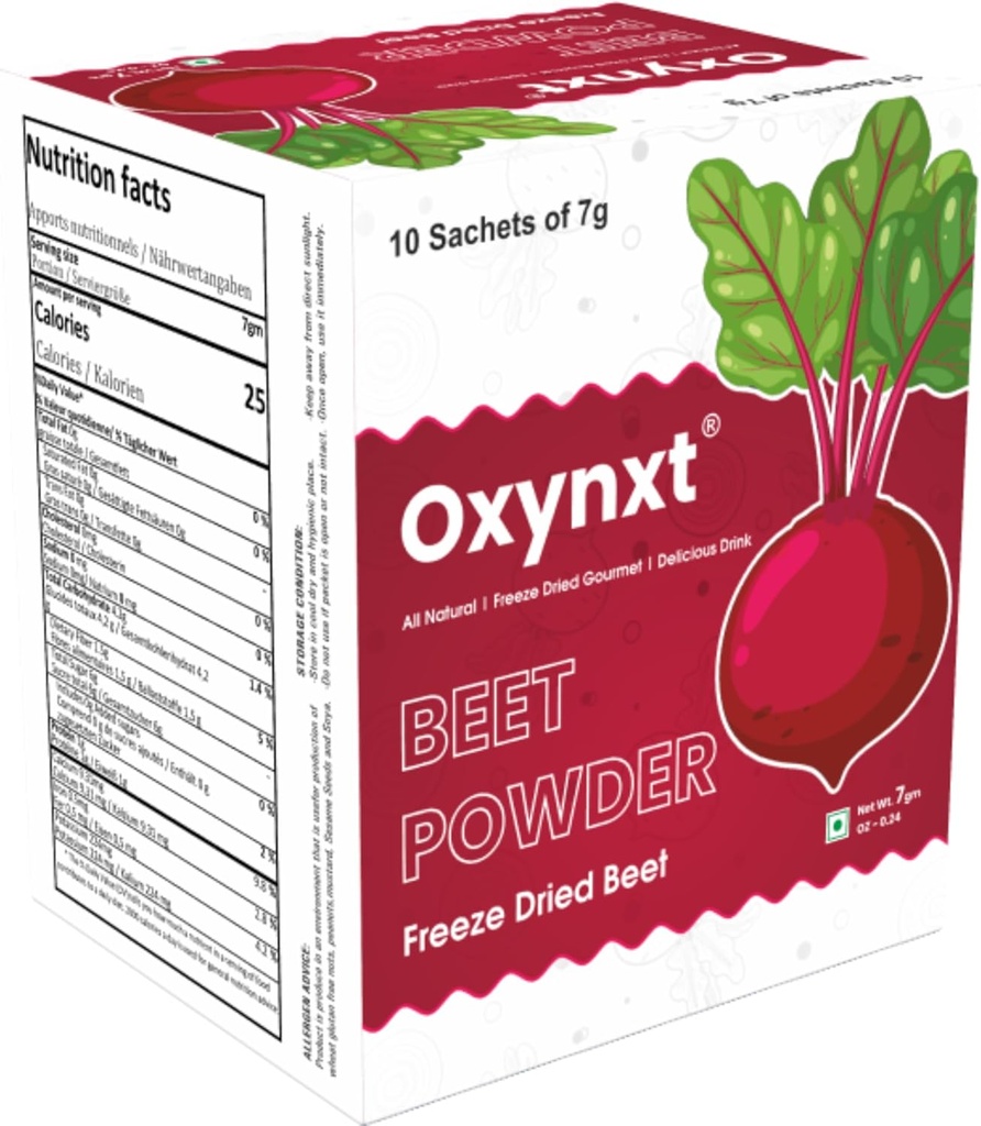 Freeze- Dry Beet Powder Sachets 124; 10 Single- Serve Packs (70g); Natural Energy Boost 14; Non-GMO, Vegan, Gluten- Free 124; Reayed-Mix Superfood untuk Smoothies & Minuman