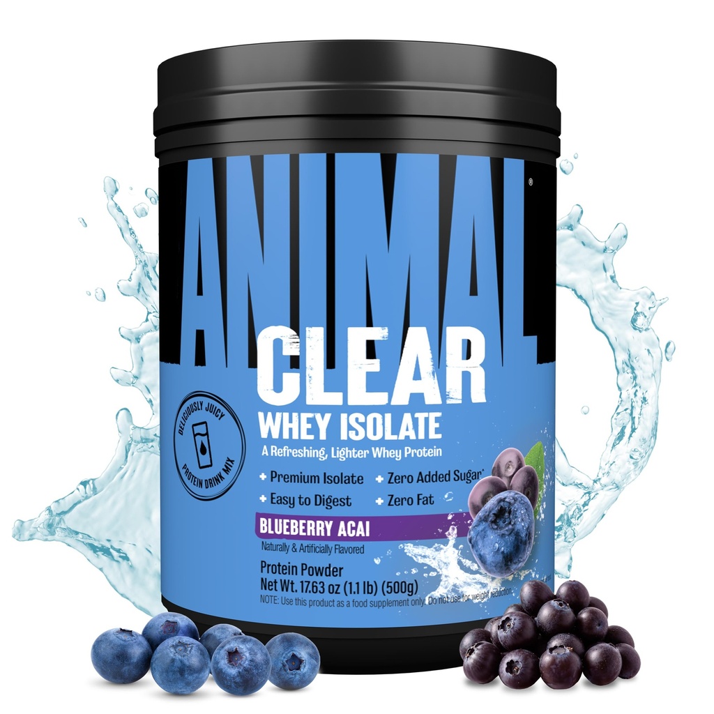 Hapus whey Isolasi bubuk Protein - Mudah untuk Digest dan Mix, 5g BCAA, Deliciously Juicy, Menyegarkan Minuman Kapan saja untuk Pria dan Wanita, Blueberry Acai 500g (20 Servings)