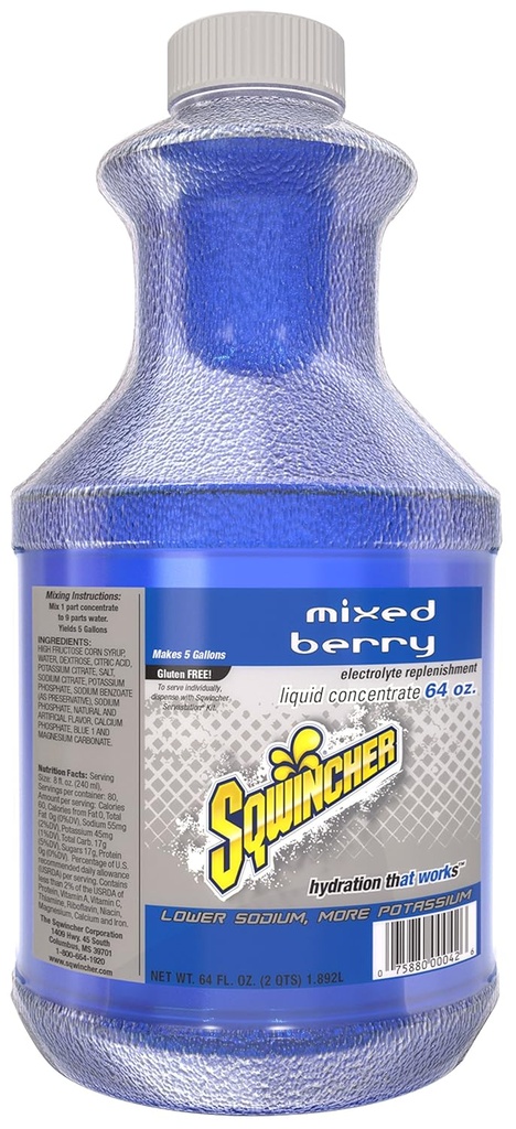Sqwincher 030320-MB Liquid Konsentrasi, 5 Gallon Yield, Biru, Standar (Paket 6)