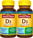 Nature Made Maximum Power Vitamin D3 10000 IU (250 mcg), Dietary Supplemen untuk Bone, Teeth, Muscle and Immune Health Suftgel, 60 Hari Supply - Paket 2