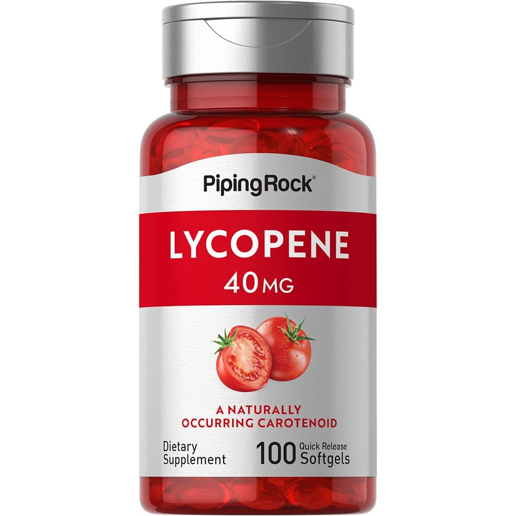 Piping Rock Lycopene Suplemen 126; 40mg 124; 100 Softgeels 126; Carotenids 124; Non- GMO, Gluten Free