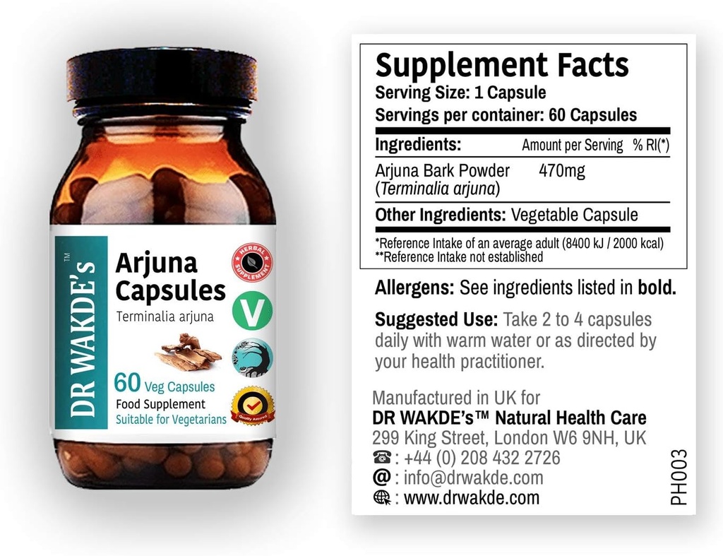 DR WAKDE 's Arjuna Capsules (Terminalia arjuna):