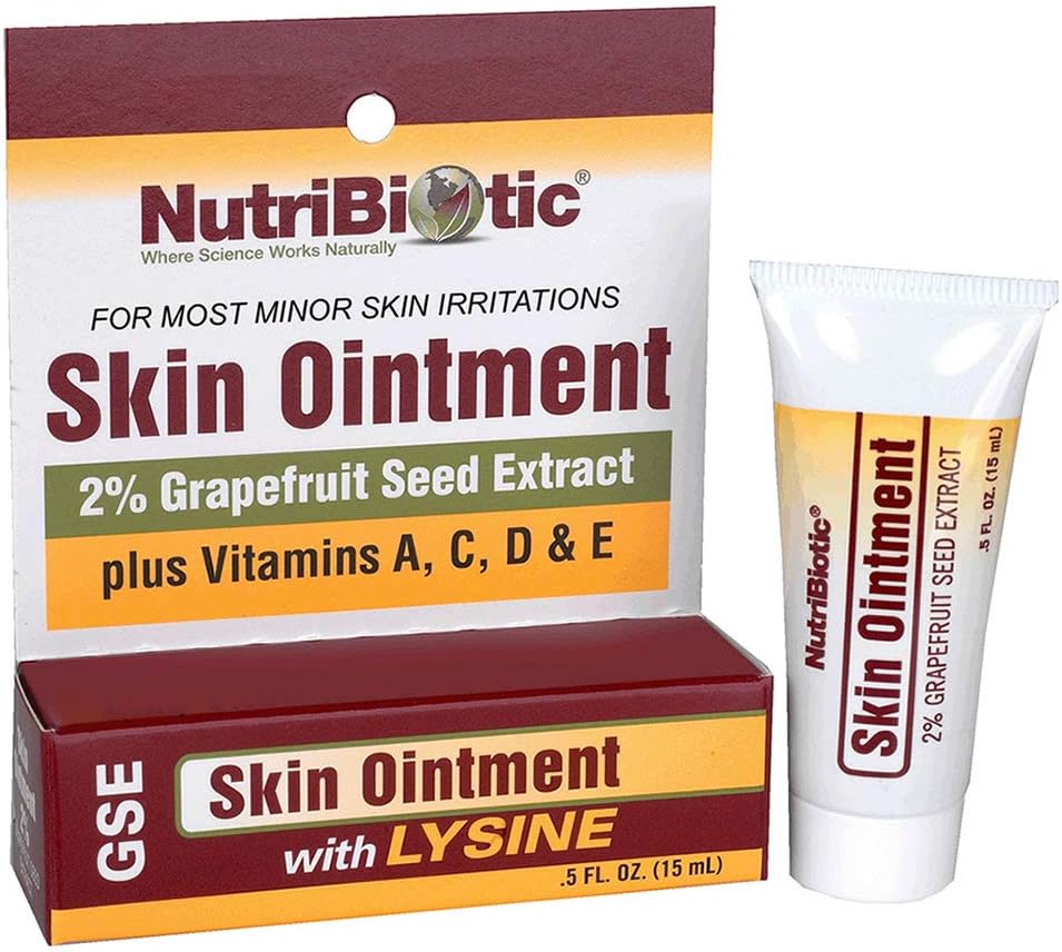 NutriBiotic - Skin Oxemen.5 Fl Oz 124; dengan GSE, Lysine, Beeswax, Echinacea, Goldenseal, Vitamin E & More Atter4; untuk Minor Skin Irrities & untuk Mendukung Serial Heally Tesis 124; Dibuat tanpa Gluten & GMO