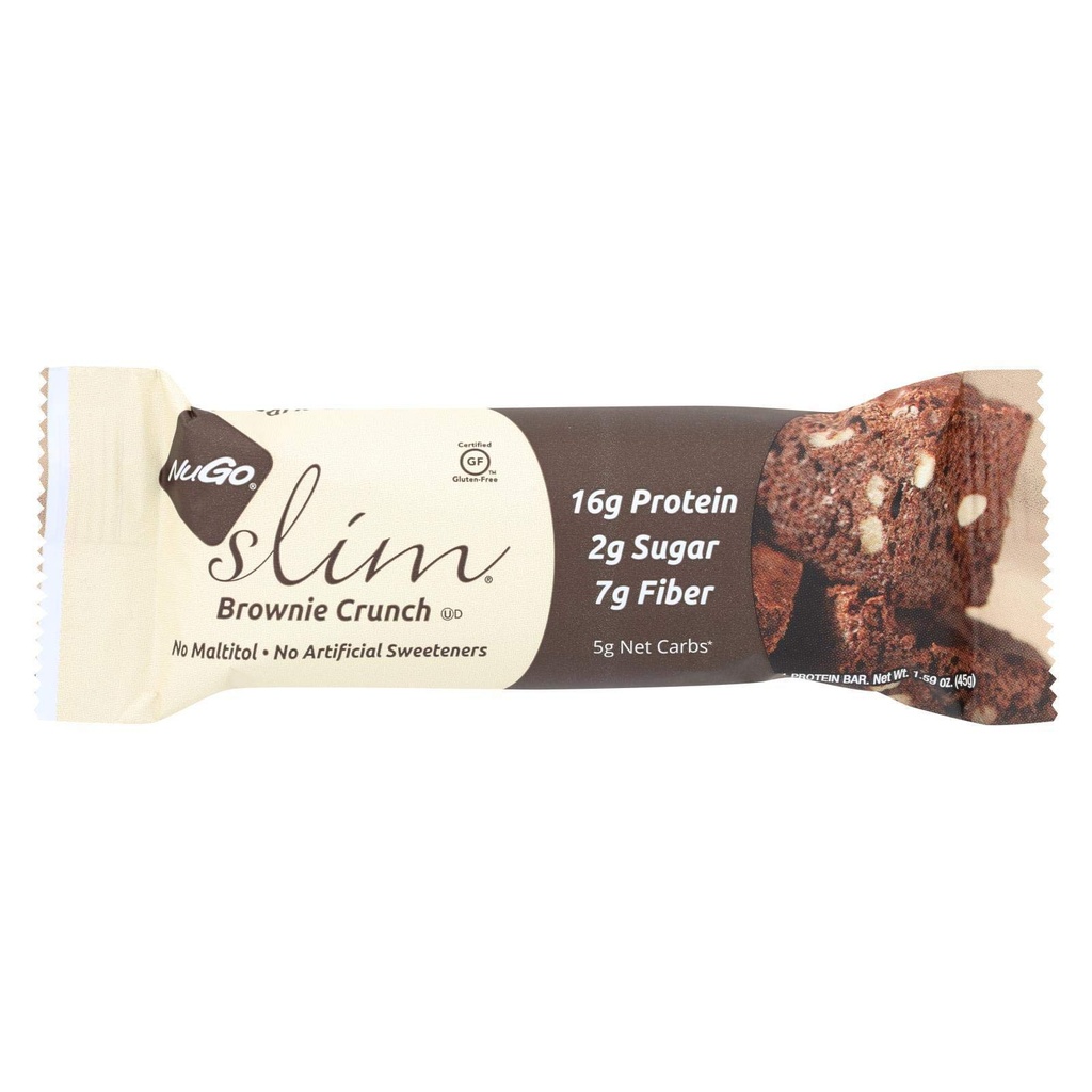 Nutres Nugo - Slim Bar Brownie Crunch - 1.59 oz (Paket 12)