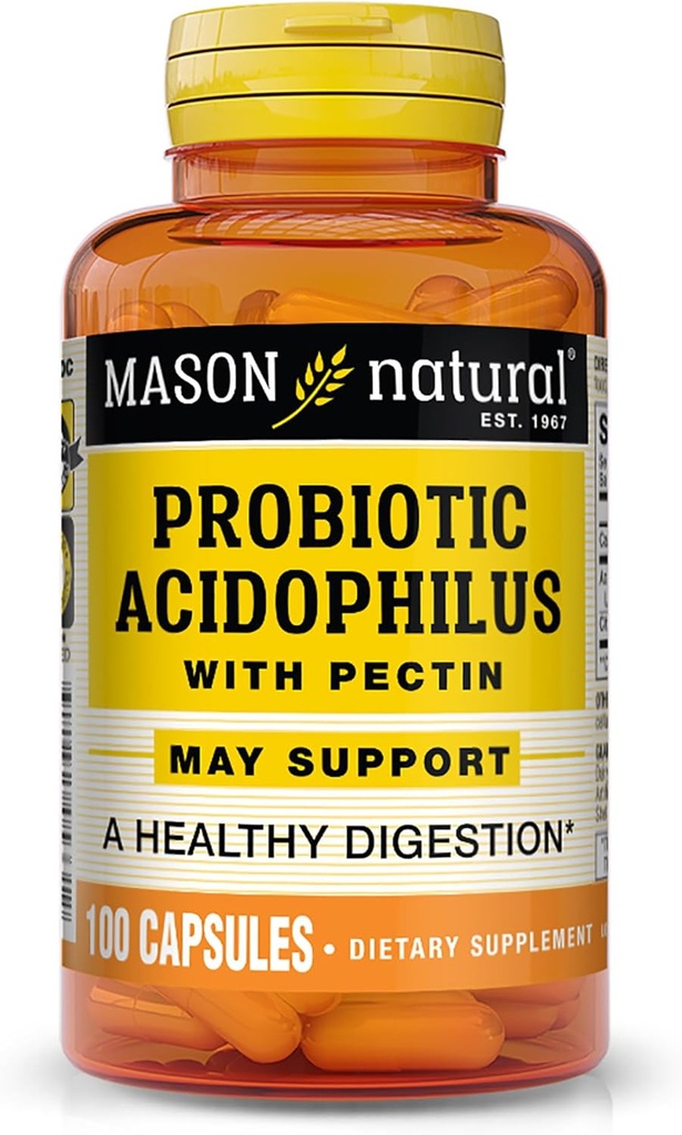 Mason Natural Acidophilus with Pectin Capsules, Digetical Aid - 100 Ea