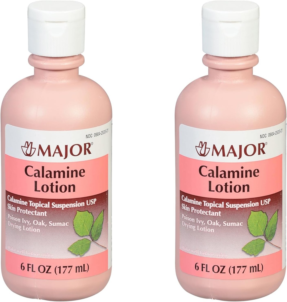 MAJOR Calmine Lotion - Calamine Topik Suspension USP Skin Protectant - 6 Fl Oz (177 mL) (2 Pack)