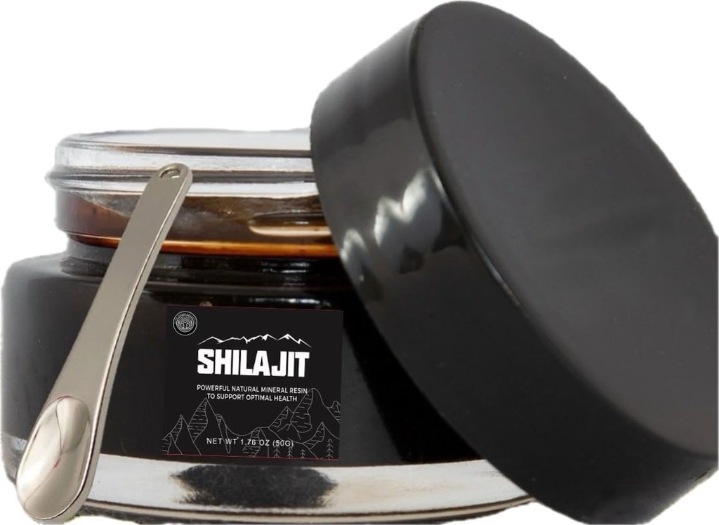 Shilajit Resin 124; Autentic Himalaya Gold Grainay Grade 16.000 kaki 124; Pure Unfilered Alaghtered 124; 85 + Trace Minecies and Fulvic Accid for Energy and Imune Dukung 124; 50 Grams Bottle with Spoon