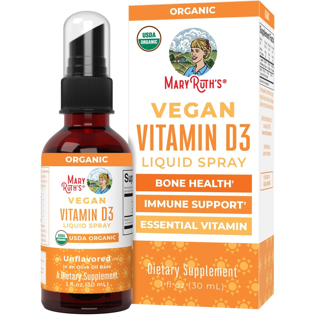 MaryRuth Organics Vitamin D USDA Organic 124; VIT D3 Liquid 124; Sugar Free Expane 124; Liquid VIT D Spray Imune Dukungan untuk Anak-anak & Anak-anak & Anak-anak Kesehatan Tulang 124; Vegan 124; Gluten Gratis 124; Non-GMO 124; 30 Servings
