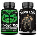 ONL Ultimate Men 's Testosteron Booster Bundle - GORIL-X & Major Loads Suplemen 124; Kekuatan Enhance, Stamina, dan Energi 124; dengan Horny Goat Weed, Maca, Tongkat Ali, Tribulus 124; 120 Capsules