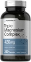 Horbäach Triple Magnesium Complex 144; 420 mg 124; 250 Capsules 14; None-GMO dan Gluten Free Formula 124; Magnesium Oxide, Citrate, dan Aspartate Dietary Suplemen