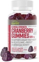 Clinical Power Cranberry Gummies 500mg - Urinary Tract Support Health for Women & Men - Antioksidant Superfood to Cleanse & Protect - Cran d 'Or Cranberry Powder Supplement (60 Gummies)