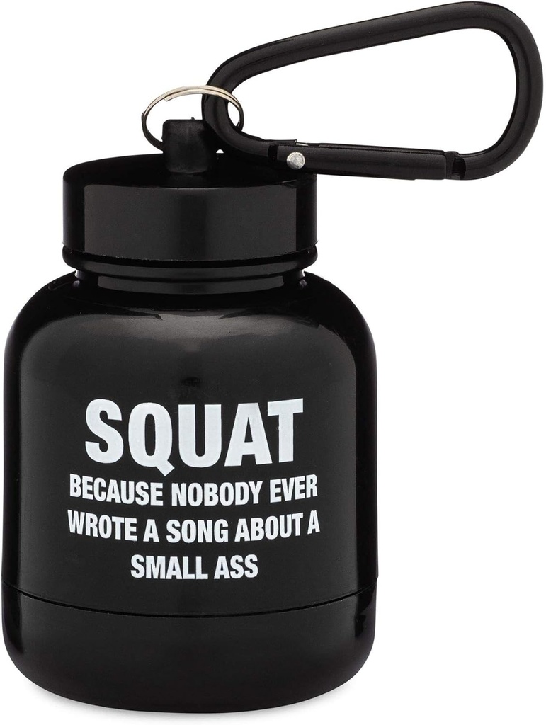 ONMYWHEY - Protein Powder & Suplemen Funnel Keychain, Portabel ToGo Container untuk The Gym, Workout, Fitness, & Travel - TSA Approved, Squat